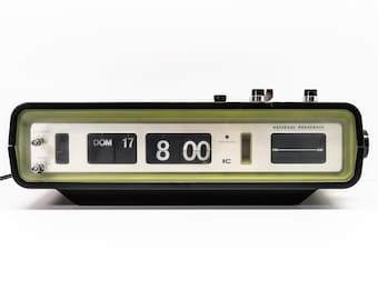 NATIONAL PANASONIC Rc 707b Alarm Radio FLIP Clock with Day/Date Calendar (1973) - Made In Japan Vintage (220V/50Hz) — BicBauc Eclectic Find