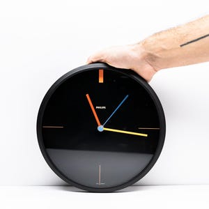 Années 80 ! - Horloge murale à quartz PHILIPS HR 5682 - HORLOGE murale rétro minimaliste vintage fabriquée en Allemagne de l&#39;Ouest