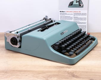 BALTEA Typeface - Olivetti Lettera 32 Typewriter (1972) - Made in Italy Vintage Manual Portable - Carefully Serviced, Ready to Type