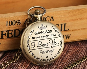 Brelsen "To My Grandson" Bronze Pocket Watch