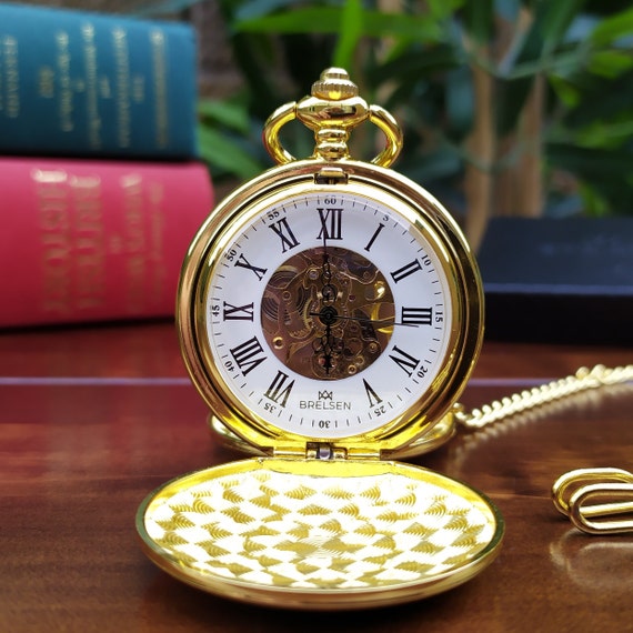 Brelsen Handmade Gold Double Hunter Pocket Watch