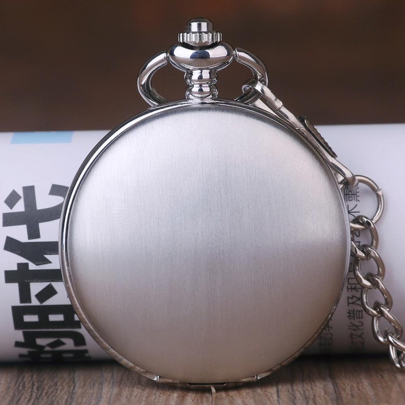 Vintage Royal Silver Double Hunter Mechanical Skeleton Pocket Watch image 4