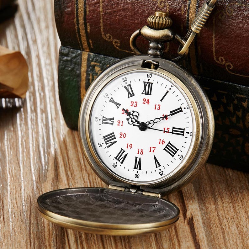 Vintage Bronze To My Son Quartz Roman Numeral Pocket Watch Etsy