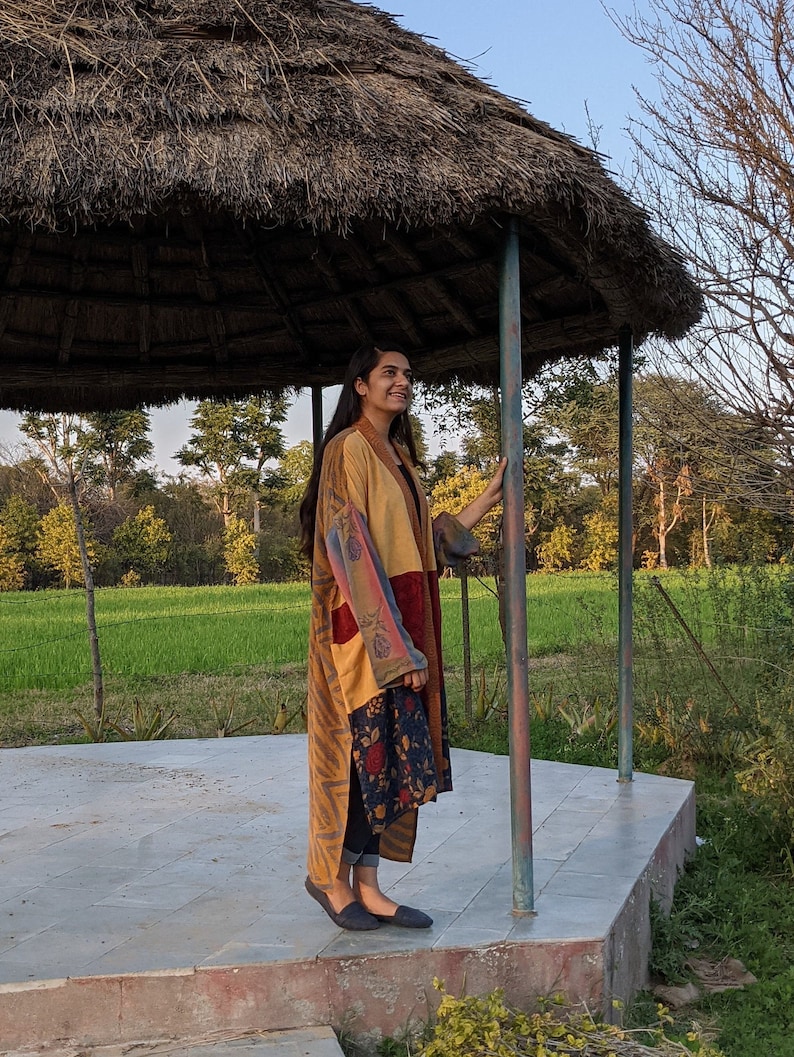 Silk Kimono Robe Summer Kimono Dress Long Floral Kimono Lounge Wear Kimono