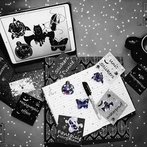 Stickers Holographiques « Fantaisie en Noir & Blanc »