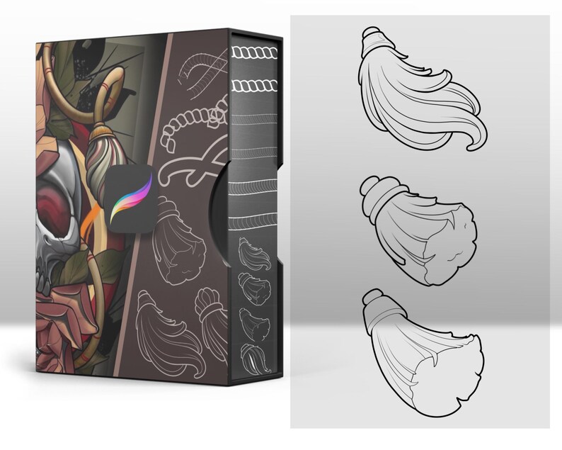 Procreate Seil, Quaste & Kettenbürsten-Set: Tattoo-Stempel Bürsten Bild 5