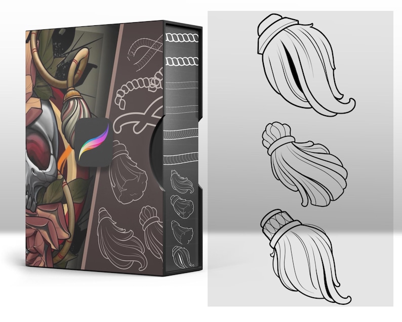 Procreate Seil, Quaste & Kettenbürsten-Set: Tattoo-Stempel Bürsten Bild 3