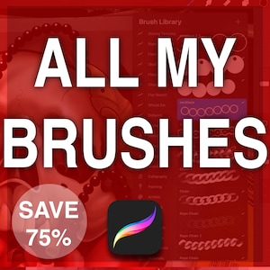 Más de 350 pinceles para tatuajes y bocetos de Procreate: kit de plantillas todo en uno para iPad: ahorre un 75 % en el megapaquete.