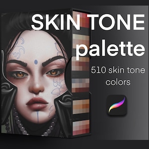 Procreate Skin Tone Palette: 510 Portrait Color Swatches (Digital Download)