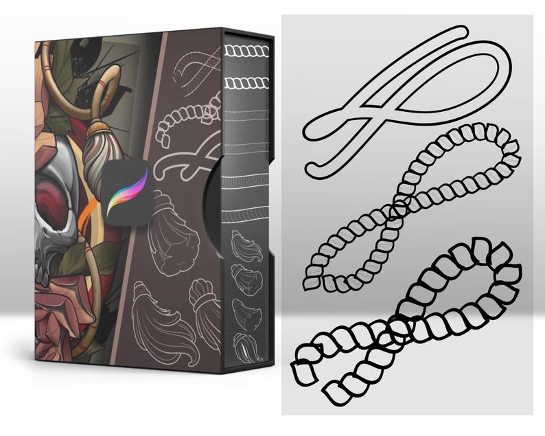 Procreate Seil, Quaste & Kettenbürsten-Set: Tattoo-Stempel Bürsten Bild 4