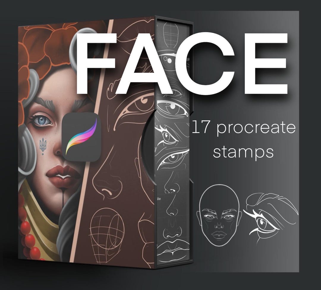 Face Procreate Brush Set – 17 Stamp Brushes for Tattoo Sketches With ...