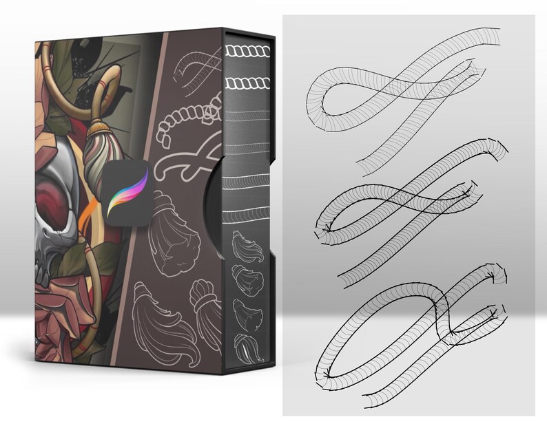 Procreate Seil, Quaste & Kettenbürsten-Set: Tattoo-Stempel Bürsten Bild 6