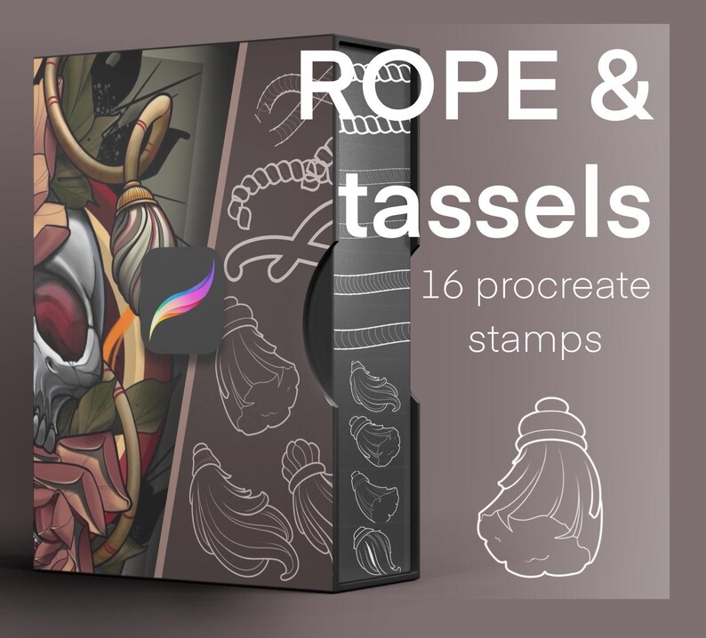 Procreate Seil, Quaste & Kettenbürsten-Set: Tattoo-Stempel Bürsten Bild 2