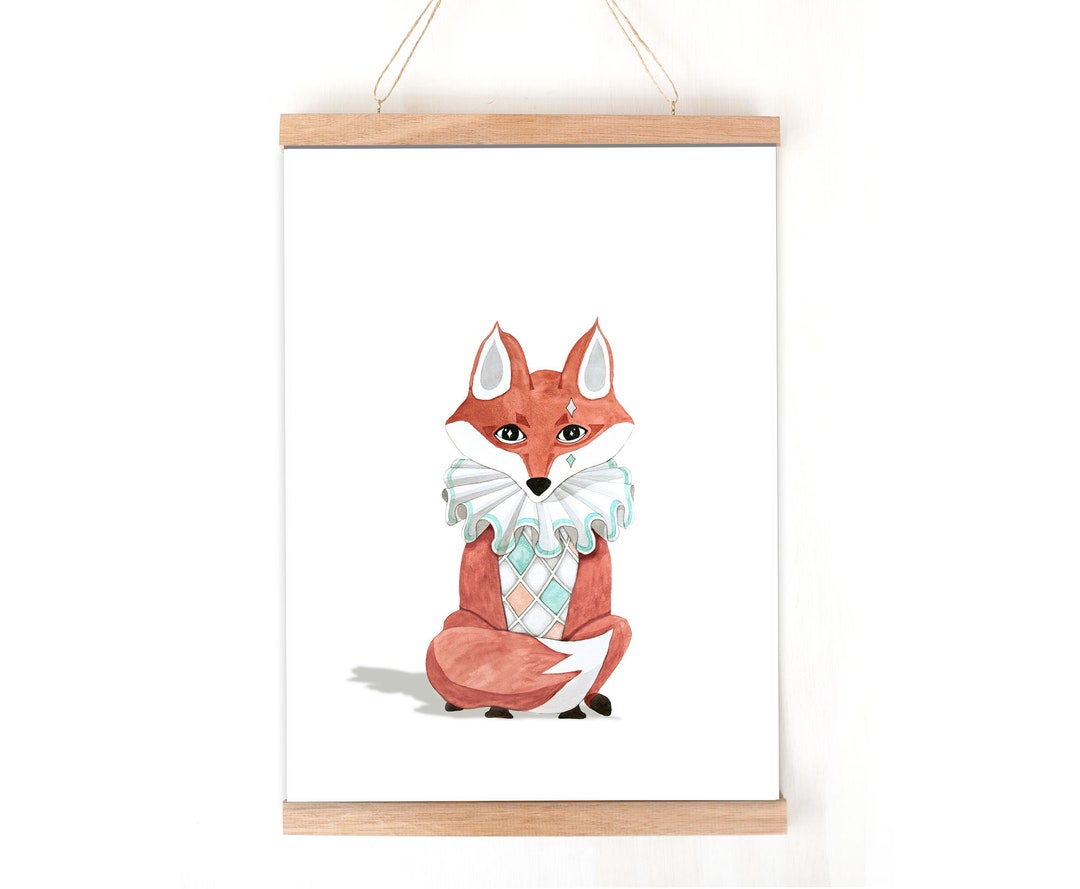 Fox - Printable - Woodland Animal Print - Nursery Wall Art - Kids Decor ...