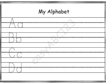 Lettere dell'alfabeto maiuscole e minuscole stampabili Traccia e copia le pagine / Include una pagina di esercitazione bonus