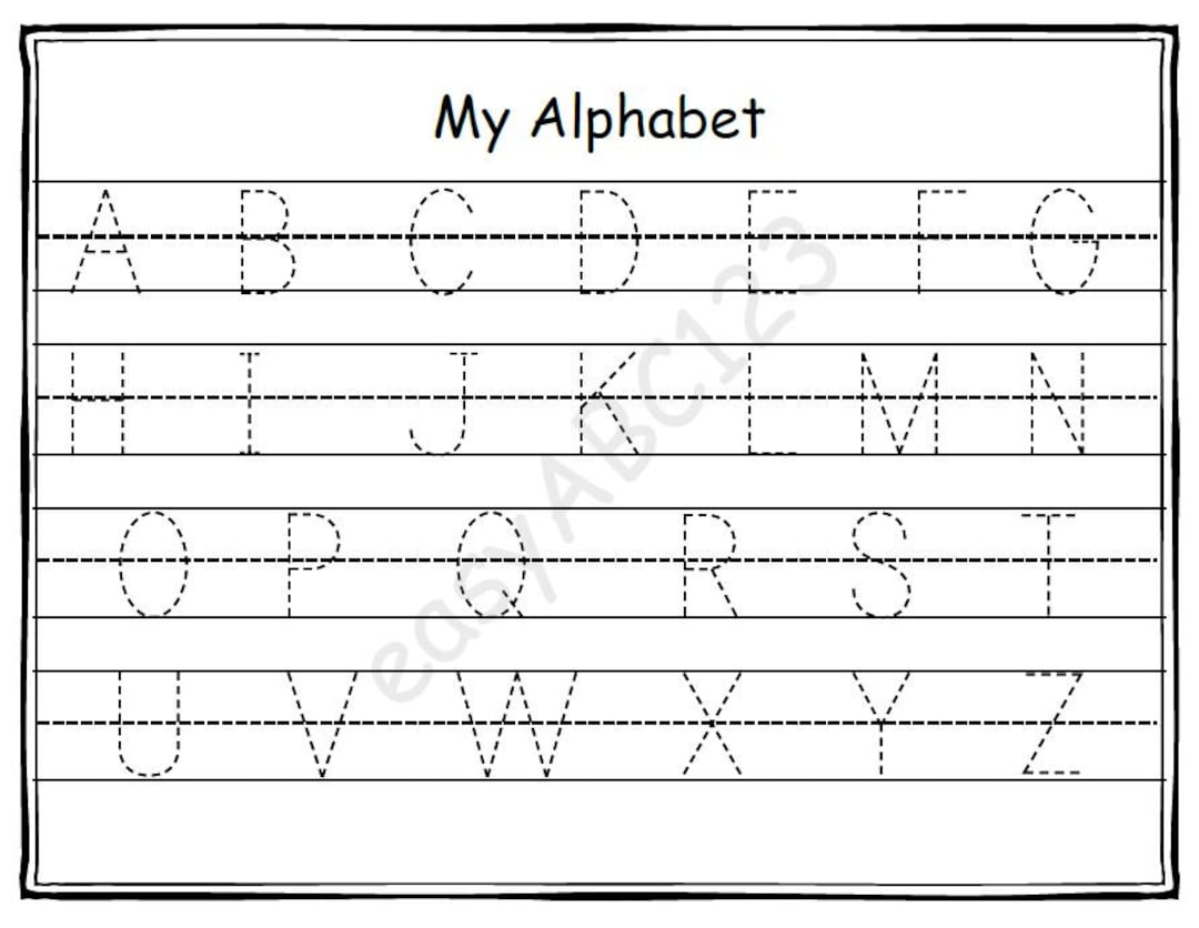 Printable my alphabet letters tracing pages | includes bonus practice page  - etsy