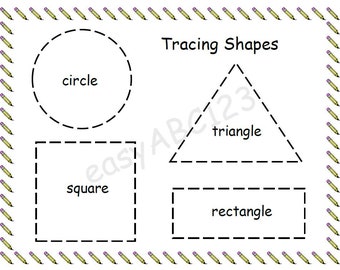 Printable Tracing Shapes Pages | Includes 2 Bonus Practice Drawing Shapes Pages