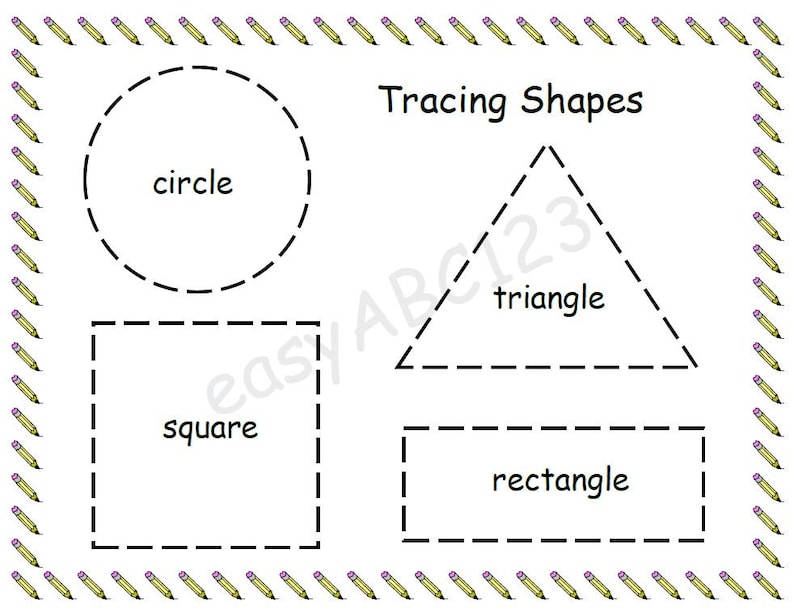 Printable Tracing Shapes Pages | Includes 2 Bonus Practice Drawing ...