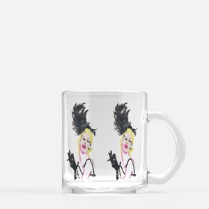 Arte de moda Taza de vidrio Taza de café Taza de té Taza de café Regalo para su arte de moda Pintura de boceto de moda Taza de Navidad Taza del Día de la Madre