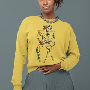 Fashion Illustration Sweatshirt Fashion Ad Fashion Art Gift for Her Fashion Sweatshirt Vintage Look 80s 90s Baddie 80s Retro Sweatshirt