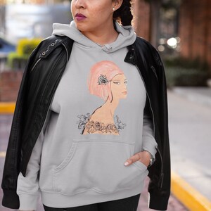 Fashion Illustration Hoodie Fashion Ad Fashion Art Gift for Her Fashion Hoodie Vintage Look 80s 90s Baddie 80s Retro Hoodie Art Hoodie