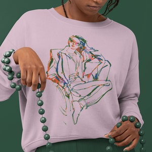 Fashion Illustration Sweathirt Fashion Ad Fashion Art Gift for Her Fashion Sweatshirt Vintage Look 80s 90s Baddie 80s Retro Sweatshirt