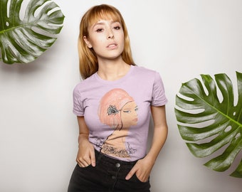 Fashion Illustration T-Shirt Fashion Ad Fashion Art Gift for Her Fashion T-Shirt Vintage Look 80s 90s Baddie 80s Retro Shirt Art Tee