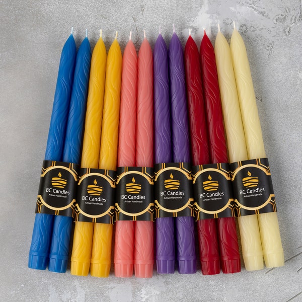 Passion 12" Unique Style Beeswax Tapers - Pair