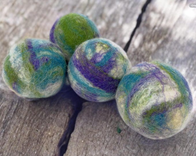 Featured listing image: Colorful Wool dryer balls Marbled Designs
