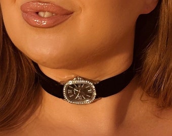 Bekijk choker, klok choker, horloge ketting, klok ketting, Taylor Swift choker, Taylor Swift ketting, choker, trending choker