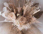 Bridal bouquet dried flowers Blush, beige, cream
