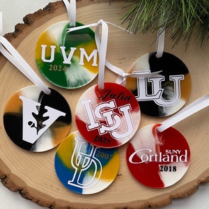 College & High School Personalized Ornaments - Made to Order