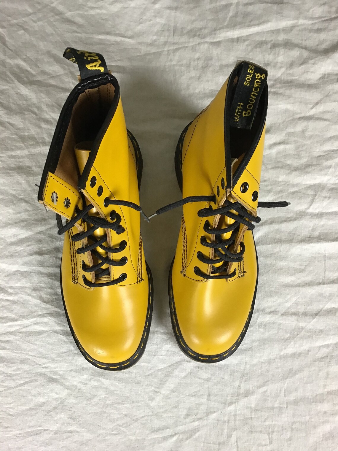 CLEAN RARE Yellow vintage doc martens UK size 6 Etsy