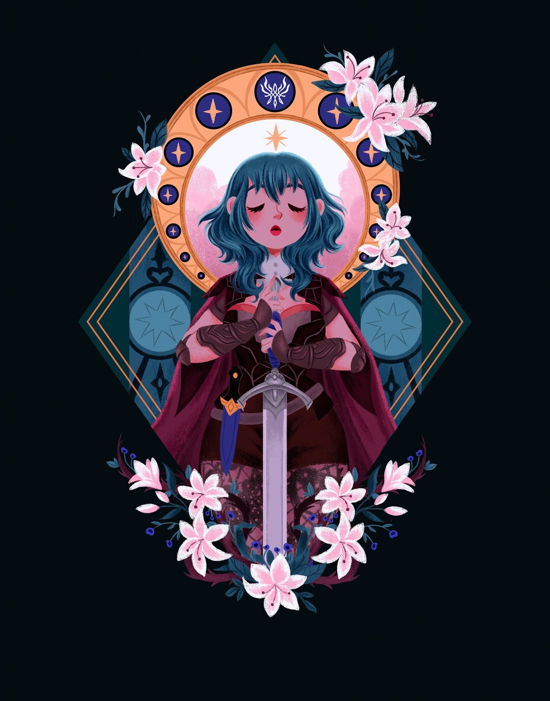 FE3H Byleth Pretimeskip Print Large Print Etsy