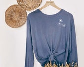 PREORDER Traditional Floral Long Sleeve Floral Shirt, Flower Shirt, Tee Shirts, Cotton Shirts