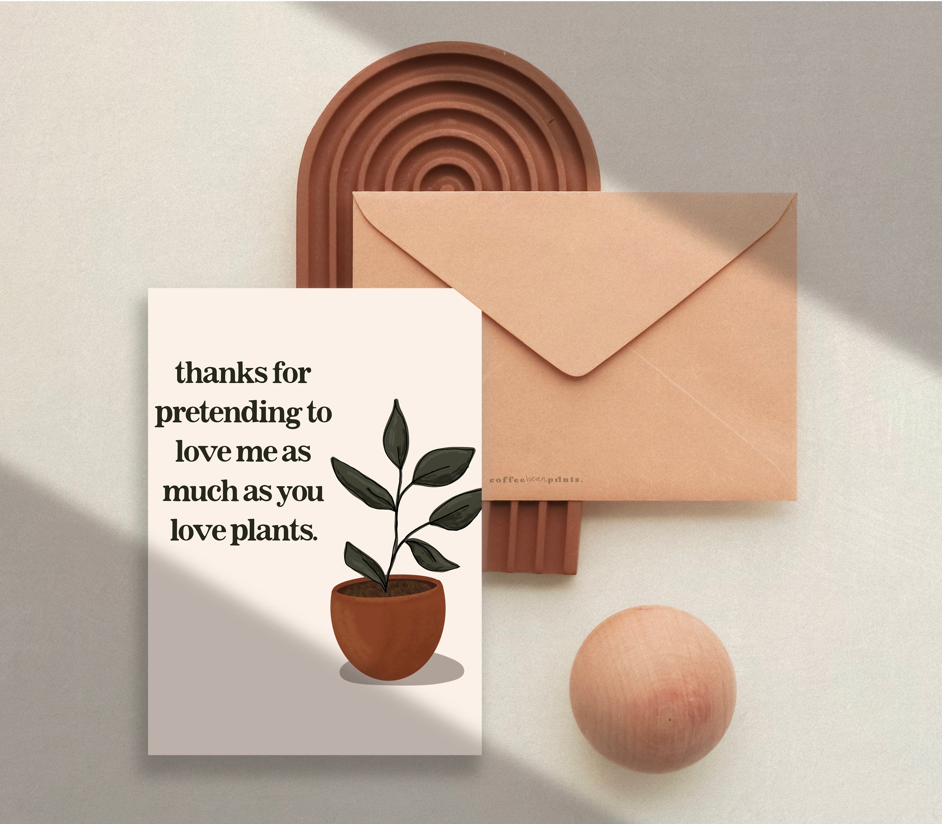 Plant Lover Valentines Day Card, Blank valentines day, vday card, card