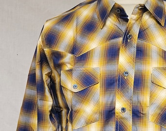 Vintage 80's Karman Embroidered Western Shirt Size S Made in