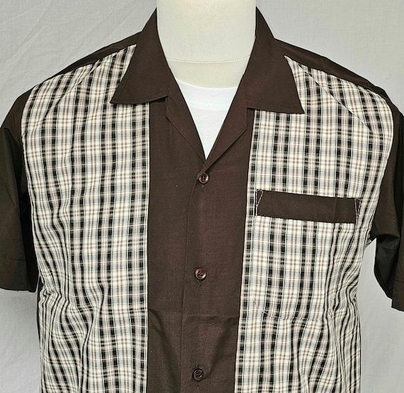 Bowling Shirt Camisa Vintage Rockabilly De Algodón Con Bordado