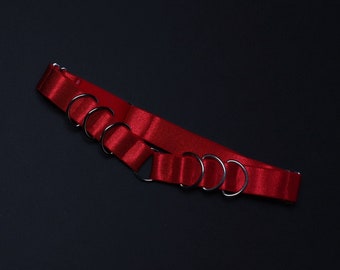 Satin elastic garters with D rings