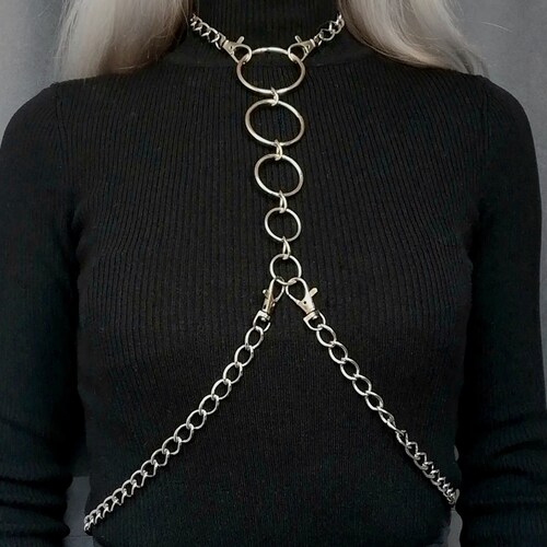 Silver Color Chain Harness and O Rings Etsy