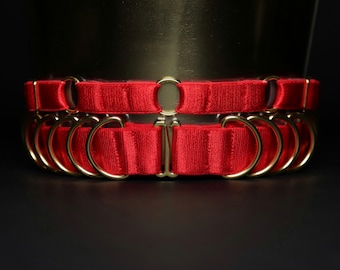 Set of two matching chokers in elastic satin