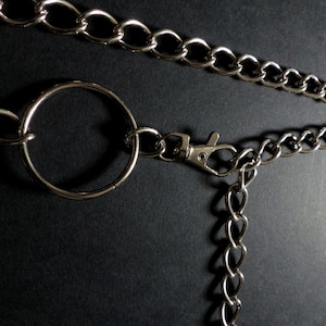 Minimalist customizable belt in silver chain and O ring image 8