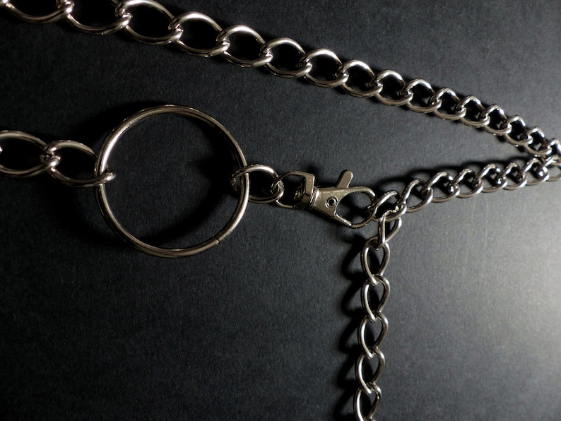 Minimalist customizable belt in silver chain and O ring image 8