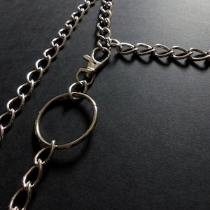 Minimalist customizable belt in silver chain and O ring image 7