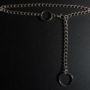 Minimalist customizable belt in silver chain and O ring image 6