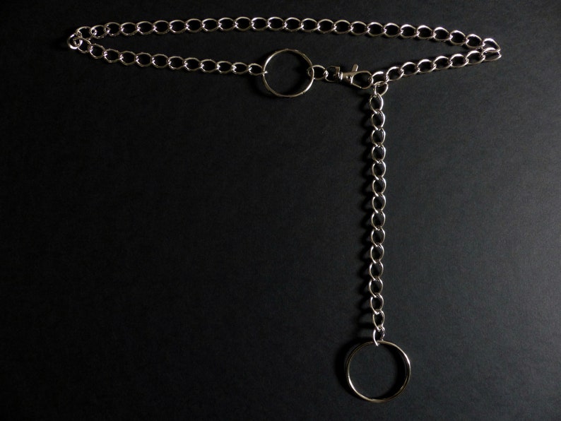 Minimalist customizable belt in silver chain and O ring image 6