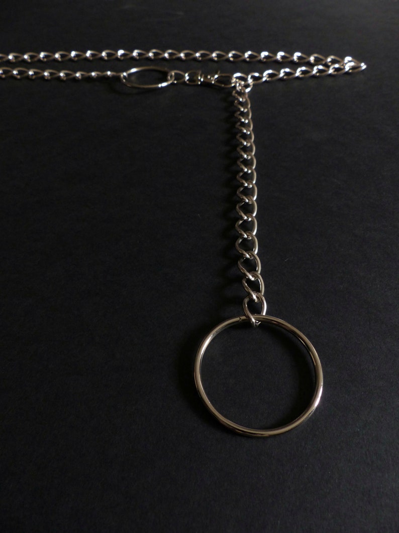 Minimalist customizable belt in silver chain and O ring image 9