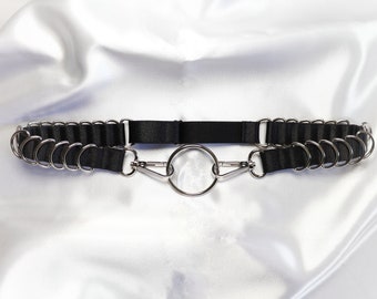 Elastic waist belt with D rings, O ring and carabiners