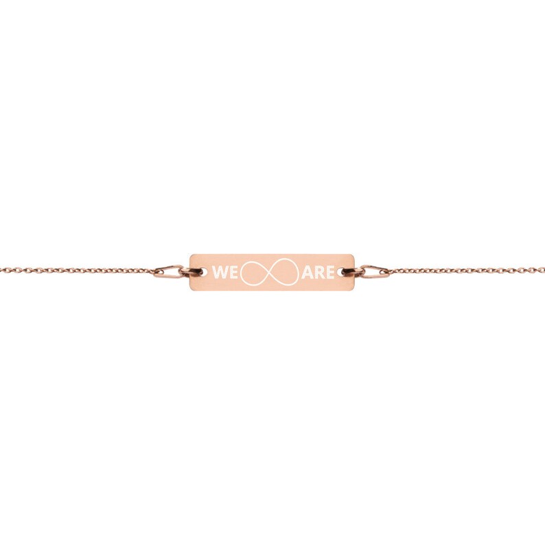 We Are infinityEngraved Silver Bar Chain Braceletwomen/'s jewelry