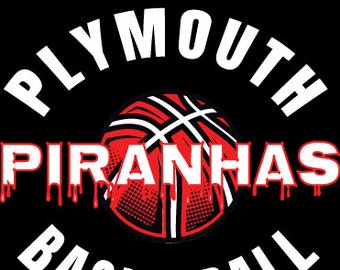 High School Basketball T-Shirt: Fear the Bite with Piranhas Design | SVG & AI Editable